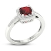 Thumbnail Image 3 of Garnet & White Lab-Created Sapphire Ring Sterling Silver