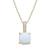 Thumbnail Image 0 of Opal & Diamond Accent Necklace 10K Yellow Gold 17"