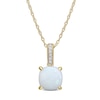 Thumbnail Image 1 of Opal & Diamond Accent Necklace 10K Yellow Gold 17&quot;