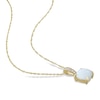 Thumbnail Image 1 of Opal & Diamond Accent Necklace 10K Yellow Gold 17"