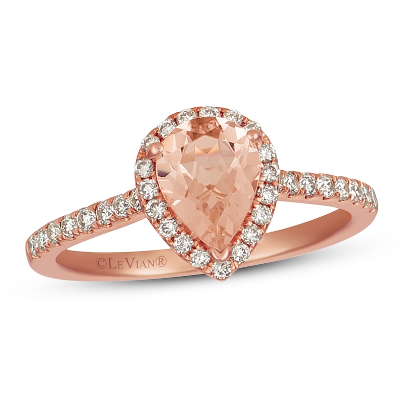 Main Image 1 of Le Vian Morganite Ring 1/3 ct tw Diamonds 14K Strawberry Gold