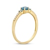 Thumbnail Image 1 of Blue Topaz & 1/20 ct tw Diamond 3-Stone Ring 10K Yellow Gold