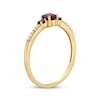 Thumbnail Image 2 of Garnet & 1/20 ct tw Diamond 3-Stone Ring 10K Yellow Gold
