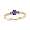 Thumbnail Image 0 of Amethyst & 1/20 ct tw Diamond 3-Stone Ring 10K Yellow Gold