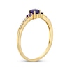 Thumbnail Image 2 of Amethyst & 1/20 ct tw Diamond 3-Stone Ring 10K Yellow Gold