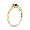 Thumbnail Image 1 of Amethyst & 1/20 ct tw Diamond 3-Stone Ring 10K Yellow Gold