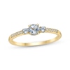 Thumbnail Image 0 of Aquamarine & 1/20 ct tw Diamond 3-Stone Ring 10K Yellow Gold