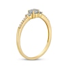 Thumbnail Image 1 of Aquamarine & 1/20 ct tw Diamond 3-Stone Ring 10K Yellow Gold