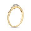 Thumbnail Image 2 of Aquamarine & 1/20 ct tw Diamond 3-Stone Ring 10K Yellow Gold