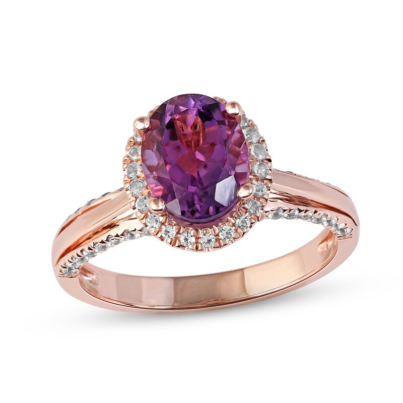 Amethyst & White Topaz Ring 10K Rose Gold | Kay