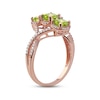 Peridot & Diamond 3-Stone Ring 1/5 ct tw 10K Rose Gold