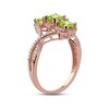 Thumbnail Image 1 of Peridot & Diamond 3-Stone Ring 1/5 ct tw 10K Rose Gold