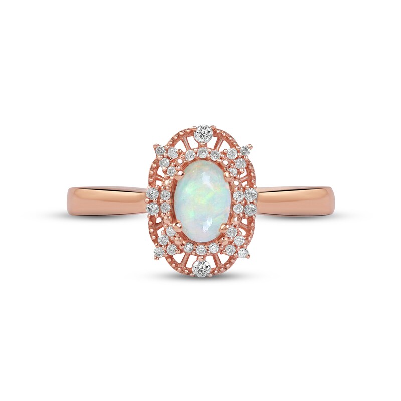 Opal & Diamond Ring 1/10 ct tw 10K Rose Gold | Kay