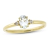 Thumbnail Image 1 of Aquamarine & Diamond Ring 1/20 ct tw 10K Yellow Gold
