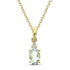 Thumbnail Image 0 of Aquamarine and Diamond Accent Necklace 10K Yellow Gold