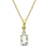 Thumbnail Image 1 of Aquamarine and Diamond Accent Necklace 10K Yellow Gold