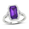 Thumbnail Image 0 of Amethyst & Diamond Ring 1/5 ct tw 10K White Gold
