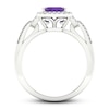 Thumbnail Image 2 of Amethyst & Diamond Ring 1/5 ct tw 10K White Gold