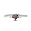 Thumbnail Image 2 of Garnet & Diamond Heart Ring 1/10 ct tw 10K White Gold