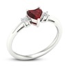Thumbnail Image 3 of Garnet & Diamond Heart Ring 1/10 ct tw 10K White Gold