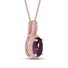 Amethyst & Diamond Necklace 1/8 ct tw 10K Rose Gold 18"