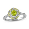 Thumbnail Image 0 of Peridot & Diamond Ring 1/6 ct tw 10K White Gold