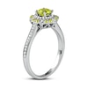 Thumbnail Image 1 of Peridot & Diamond Ring 1/6 ct tw 10K White Gold