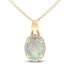 Thumbnail Image 0 of Opal & Diamond Necklace 1/8 ct tw 10K Yellow Gold 18"