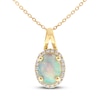 Thumbnail Image 1 of Opal & Diamond Necklace 1/8 ct tw 10K Yellow Gold 18&quot;