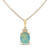 Thumbnail Image 1 of Opal & Diamond Necklace 1/20 ct tw 10K Yellow Gold 18&quot;