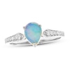 Opal & Diamond Ring 1/8 ct tw 10K White Gold