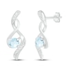 Aquamarine & Diamond Earrings 1/20 ct tw 10K White Gold