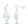 Aquamarine & Diamond Earrings 1/20 ct tw 10K White Gold