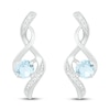Thumbnail Image 3 of Aquamarine & Diamond Earrings 1/20 ct tw 10K White Gold