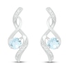 Thumbnail Image 2 of Aquamarine & Diamond Earrings 1/20 ct tw 10K White Gold