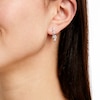 Thumbnail Image 3 of Aquamarine & Diamond Earrings 1/20 ct tw 10K White Gold