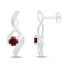 Thumbnail Image 2 of Garnet & Diamond Earrings 1/20 ct tw 10K White Gold