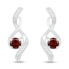 Thumbnail Image 2 of Garnet & Diamond Earrings 1/20 ct tw 10K White Gold