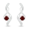 Thumbnail Image 3 of Garnet & Diamond Earrings 1/20 ct tw 10K White Gold