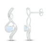 Thumbnail Image 2 of Lab-Created Opal & Diamond Earrings 1/20 ct tw 10K White Gold