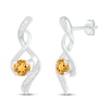 Thumbnail Image 1 of Citrine & Diamond Earrings 1/20 ct tw 10K White Gold