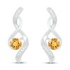 Thumbnail Image 2 of Citrine & Diamond Earrings 1/20 ct tw 10K White Gold