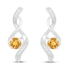 Thumbnail Image 3 of Citrine & Diamond Earrings 1/20 ct tw 10K White Gold