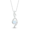 Thumbnail Image 0 of Lab-Created Opal & Diamond Necklace 10K White Gold 18"