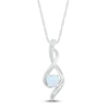 Thumbnail Image 1 of Lab-Created Opal & Diamond Necklace 10K White Gold 18&quot;