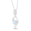 Thumbnail Image 1 of Lab-Created Opal & Diamond Necklace 10K White Gold 18"