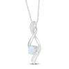 Thumbnail Image 2 of Lab-Created Opal & Diamond Necklace 10K White Gold 18&quot;