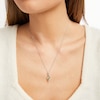 Thumbnail Image 2 of Peridot & Diamond Necklace 10K White Gold 18"