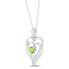 Thumbnail Image 1 of Peridot & Diamond Heart Necklace Sterling Silver 18"
