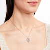 Thumbnail Image 2 of Peridot & Diamond Heart Necklace Sterling Silver 18"